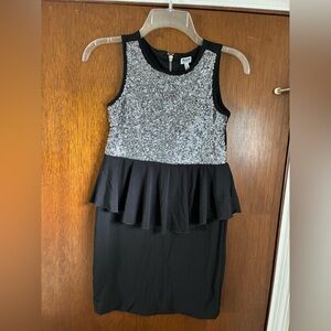 Ruum Elegant Black Dress with Glittering Silver Top